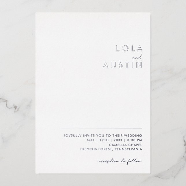 Modern Minimalist | Silver Casual Wedding Real (Front)