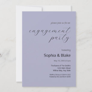 Modern Minimalist Silver Engagement Party Invitation