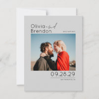 Modern Minimalist Silver Grey Save the Date Photo