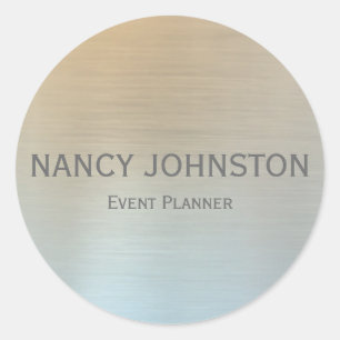 Modern Minimalist Silver Reflection Classic Round Sticker