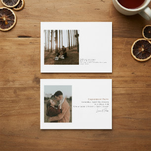 Modern Minimalist Simple 2-Photo Wedding Invitation