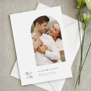 Modern Minimalist Simple Arch Photo Wedding Invitation