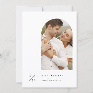 Modern Minimalist Simple Arch Photo Wedding Invitation
