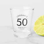 Modern Minimalist Simple Birthday Party Shooter Shot Glass<br><div class="desc">Here's to your special day! Customise our Minimalist Birthday Party Shooter. Add your personal touch for a memorable celebration. Cheers to another year of fabulous!  #CustomShotGlass #BirthdayBash</div>