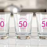 Modern Minimalist Simple Birthday Party Shooter Shot Glass<br><div class="desc">Here's to your special day! Customise our Minimalist Birthday Party Shooter. Add your personal touch for a memorable celebration. Cheers to another year of fabulous!  #CustomShotGlass #BirthdayBash</div>