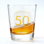 Modern Minimalist Simple Birthday Party Shooter Shot Glass<br><div class="desc">Here's to your special day! Customise our Minimalist Birthday Party Shooter. Add your personal touch for a memorable celebration. Cheers to another year of fabulous!  #CustomShotGlass #BirthdayBash</div>