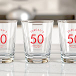 Modern Minimalist Simple Birthday Party Shooter Shot Glass<br><div class="desc">Here's to your special day! Customise our Minimalist Birthday Party Shooter. Add your personal touch for a memorable celebration. Cheers to another year of fabulous!  #CustomShotGlass #BirthdayBash</div>