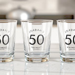 Modern Minimalist Simple Birthday Party Shooter Shot Glass<br><div class="desc">Here's to your special day! Customise our Minimalist Birthday Party Shooter. Add your personal touch for a memorable celebration. Cheers to another year of fabulous!  #CustomShotGlass #BirthdayBash</div>