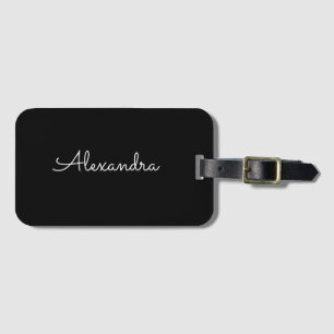 Modern Minimalist Simple Black and White Luggage Tag