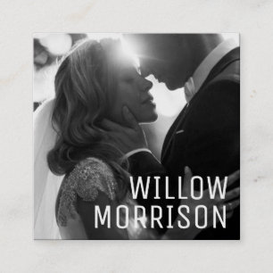 Modern Minimalist Simple Black Professional Photo Square Business Card