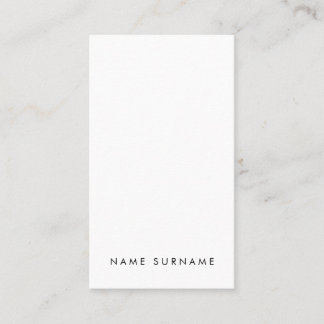 Modern Minimalist Simple Black Typography Vertical Business Card