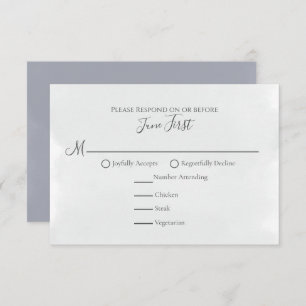 Modern Minimalist Simple Blue Meal Choice  RSVP Ca