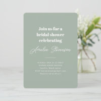 Modern Minimalist Simple Bridal Shower Sage Green