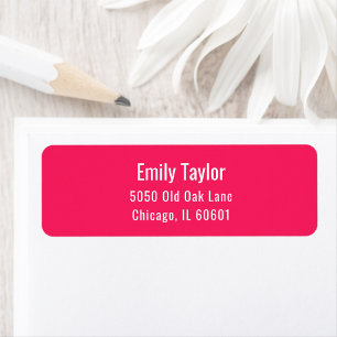 Modern Minimalist Simple Bright Pink Address