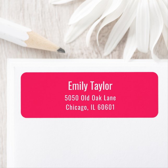 Modern Minimalist Simple Bright Pink Address (Creator Uploaded)