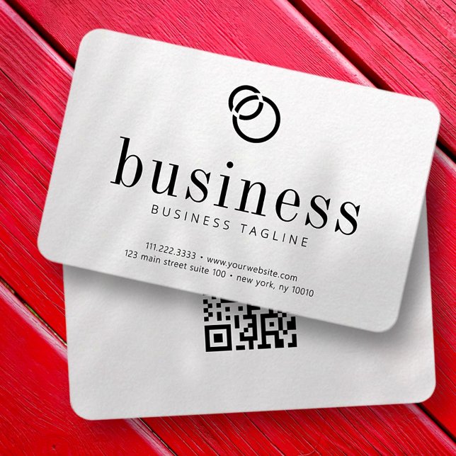 Modern Minimalist Simple Chic Logo Scan QR Code Business Card (Creator Uploaded)