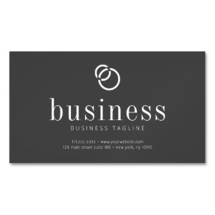 Modern Minimalist Simple Chic Logo Scan QR Code Magnetic Business Card
