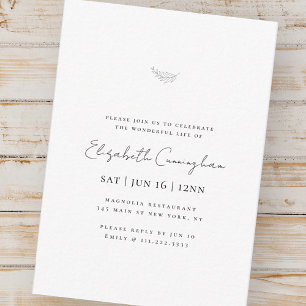 Modern Minimalist Simple Chic Memorial Funeral Card