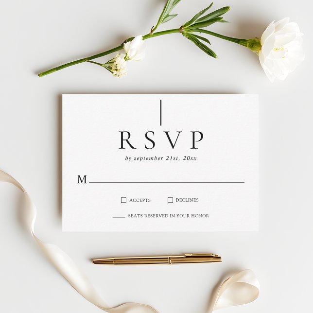 Modern Minimalist Simple Clean Wedding RSVP cards (Creator Uploaded)