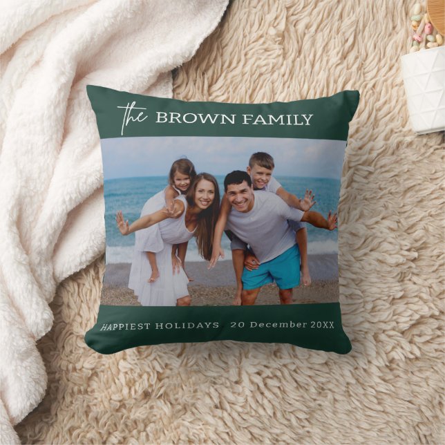 Modern Minimalist Simple Custom Family Photo  Cushion (Blanket)