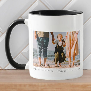 Modern Minimalist Simple Custom Family Photo Mug