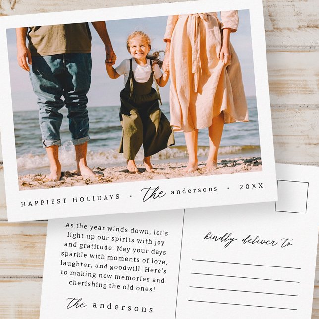 Modern Minimalist Simple Custom Family Photo Postcard (Creator Uploaded)