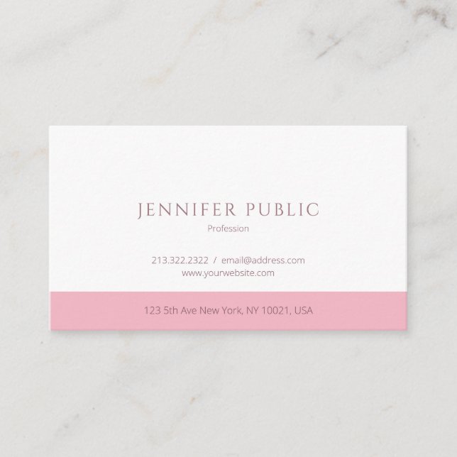Modern Minimalist Simple Design Professional Chic Business Card (Front)