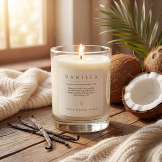 Modern minimalist simple elegant candle cosmetics  square sticker