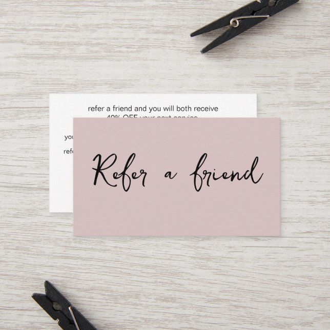 Modern Minimalist Simple Elegant  Referral Card (Front/Back In Situ)