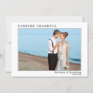 Modern Minimalist Simple Forever Thankful Framed Thank You Card