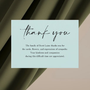 Modern Minimalist Simple Funeral Thank You Card