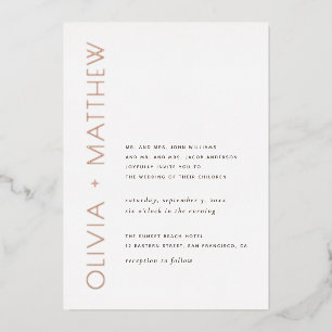 Modern minimalist simple gold typography wedding