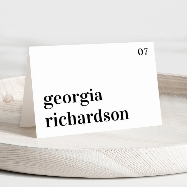 Modern Minimalist Simple Guest Name Place Card (simple modern wedding place card)