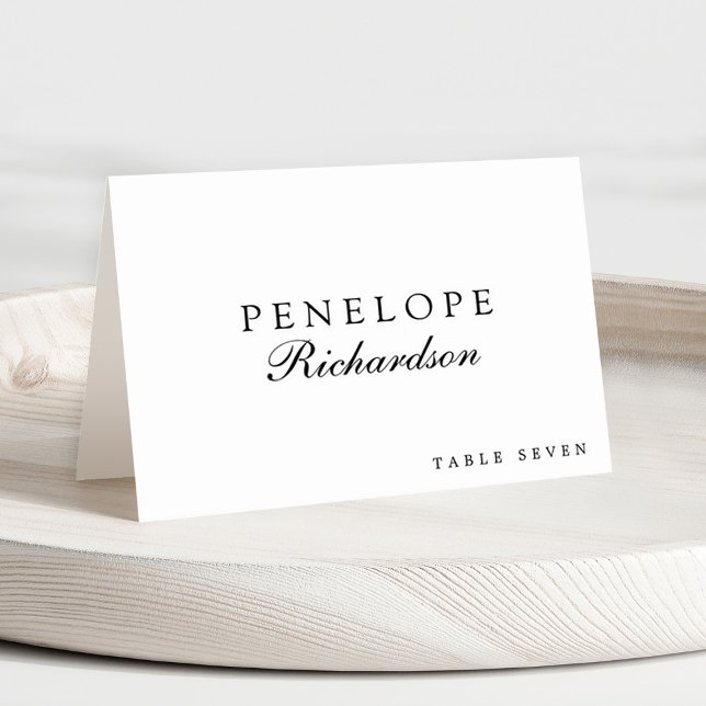 Modern Minimalist Simple Guest Name  Place Card (Simple minimalist wedding place card)