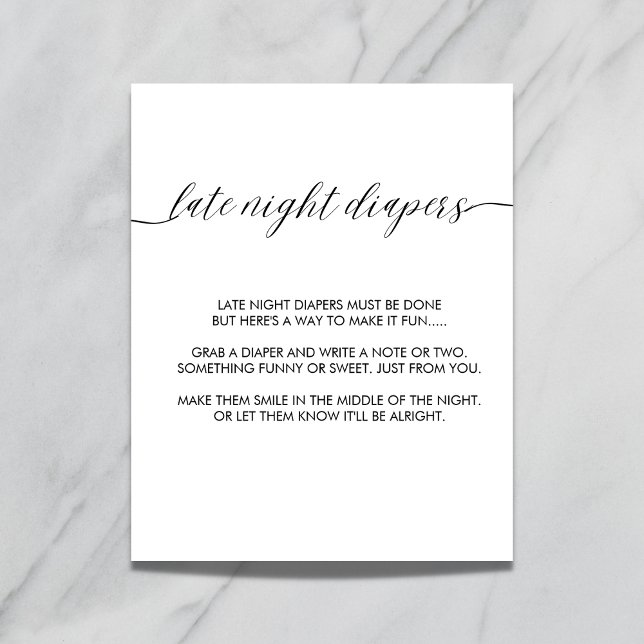 Modern Minimalist Simple Late Night Diaper Sign (Creator Uploaded)