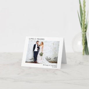 Modern Minimalist Simple Love Thanks Wedding Note Thank You Card