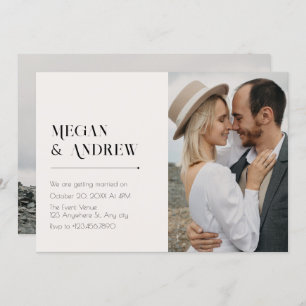modern minimalist simple photo wedding  invitation