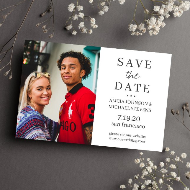 Modern minimalist simple photo wedding save date (Creator Uploaded)