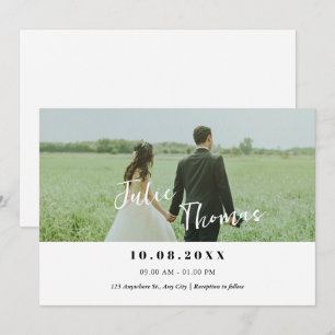 Modern minimalist simple photo wedding save the date