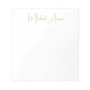 Modern Minimalist Simple Plain Handwriting Name Notepad