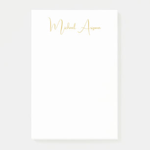 Modern Minimalist Simple Plain Handwriting Name Post-it Notes
