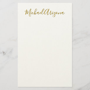 Modern Minimalist Simple Plain Handwriting Name Stationery
