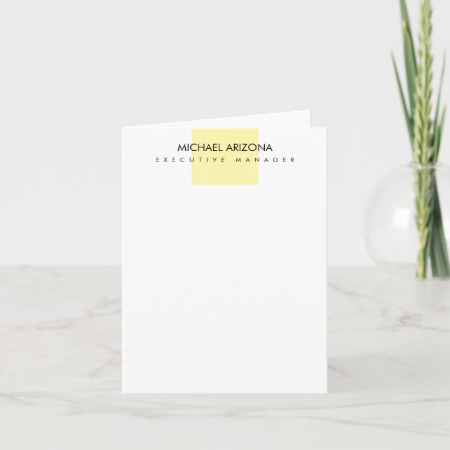 Modern Minimalist Simple Plain Note Card (Front)