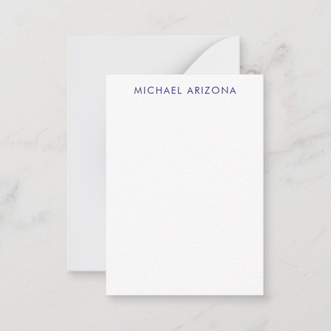 Modern Minimalist Simple Plain Own Name Card (Front)