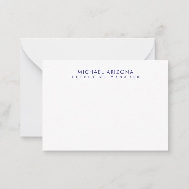 Modern Minimalist Simple Plain Own Name Card (Front)