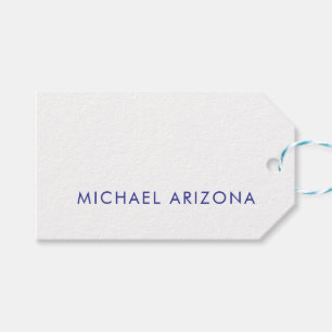 Modern Minimalist Simple Plain Own Name Gift Tags