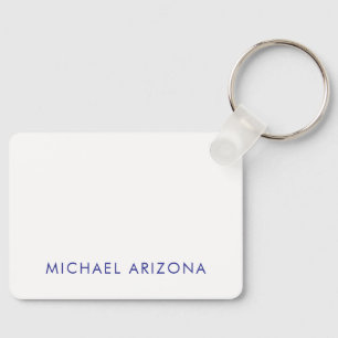 Modern Minimalist Simple Plain Own Name Key Ring