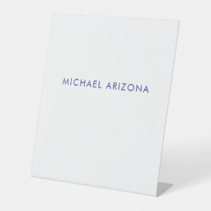 Modern Minimalist Simple Plain Own Name Pedestal Sign