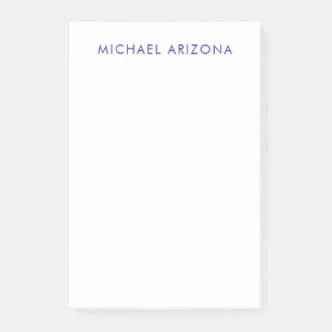Modern Minimalist Simple Plain Own Name Post-it Notes