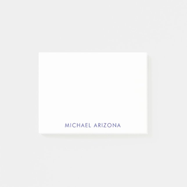 Modern Minimalist Simple Plain Own Name Post-it Notes (Front)